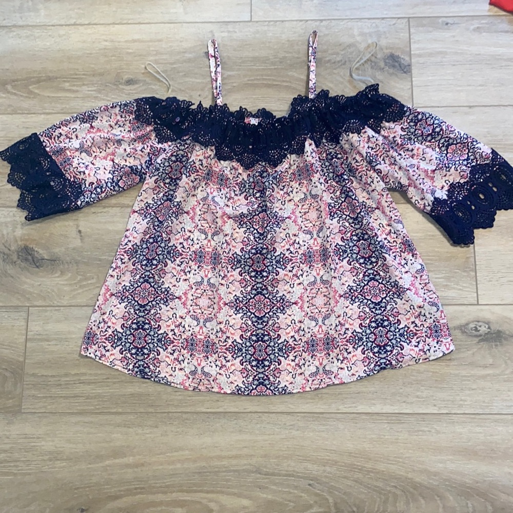 IZ Byer Medium Purple and Pink Top